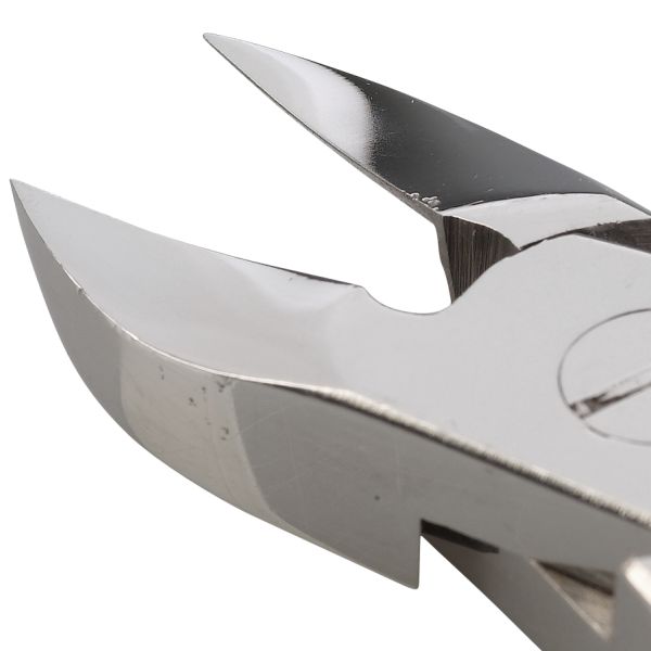 Alicates cortauñas con cierre para uñas duras y gruesas – pico ligeramente cóncavo - acero inox - <12 cm>