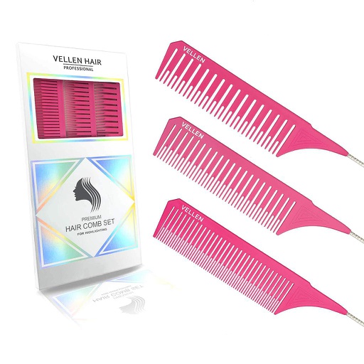 [024589670560] Set Peines Vellen Hair "Premium Tail Comb"